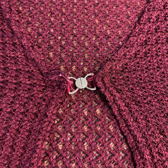 Vintage women’s maroon shirt sleeve cardigan Size 2X - Picture 3 of 8